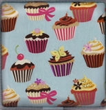 Square Sewing Basket with Notions - 8-1/4"X8-1/4"X4-1/2" Cupcake Print