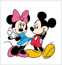 All Night Media - Disney Wood Mounted Stamps - Mickey Loves Minnie