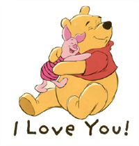 All Night Media - 100 Acre Pooh Wood-Mounted Stamps - I Love You Pooh
