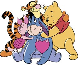 All Night Media - 100 Acre Woods Wood Mounted Stamps - Hugs All Around