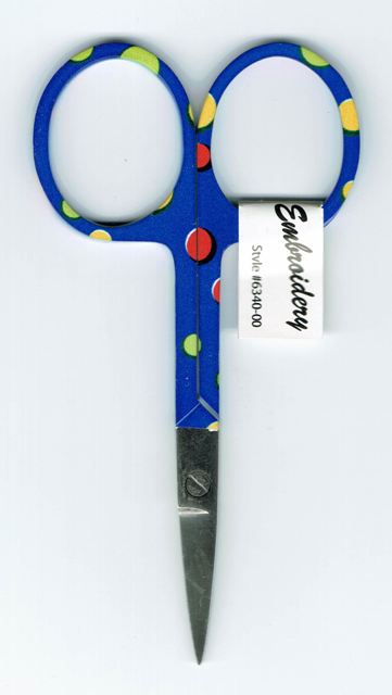 Allary Patterned Handle Embroidery Scissors 4" - Blue with Dots