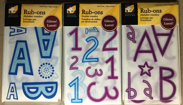 American Traditional Boxed Rub Ons - Bold Grape & Blue, 2 Alphabets & Coordinating Numbers