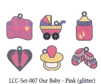 American Traditional Lil' Charms - Enameled Our Baby Pink Glitter