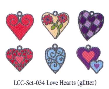 American Traditional Lil' Charms - Enameled Love Hearts Glitter