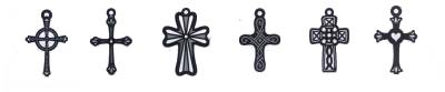 American Traditional Lil' Charms - Silver Ornamental Crosses