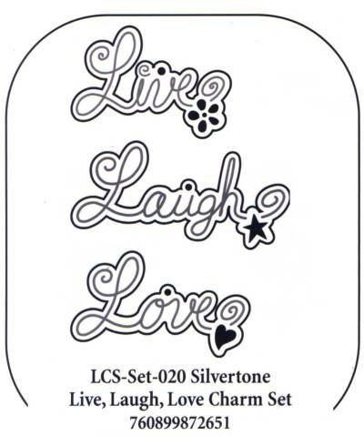 American Traditional Lil' Charms - Silver Words, Live, Laugh, Love