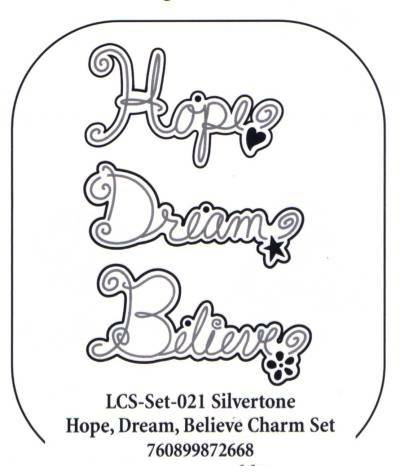 American Traditional Lil' Charms - Silver Words, Hope, Dream, Believe