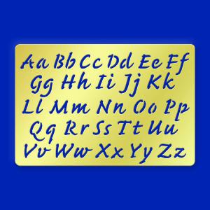 American Traditional Brass Stencil - Alphabet - Casual Script Upper  & Lower Case 1/2"