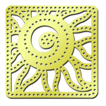American Traditional Brass Paper Piercing Template - Small Summer Sizzle