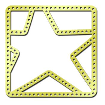 American Traditional Brass Paper Piercing Template - Small Star Light