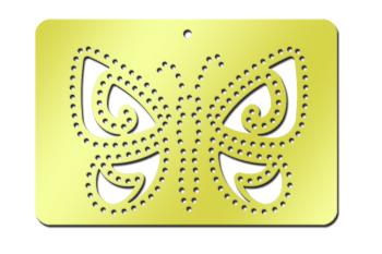 American Traditional Brass Piercing Template - Funky Butterfly