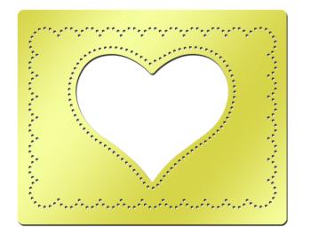 American Traditional Brass Piercing Template - Large Heart Frame