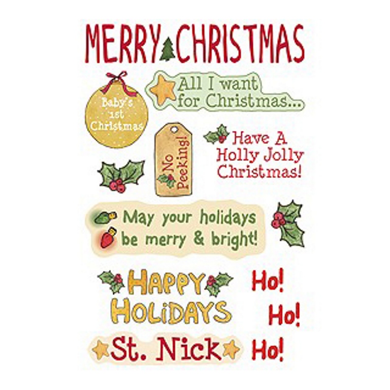 American Traditional - Merry Christmas - Mini Rub-ons