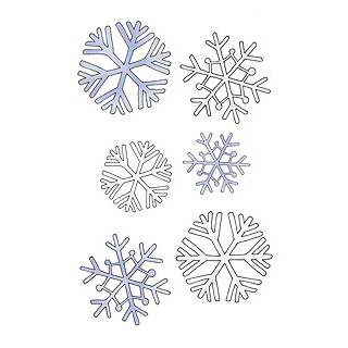 American Traditional Mini Rub-Ons - Winter Snowflakes