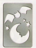 American Traditional Stainless Stencil - Small Moon & Bat