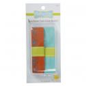 Babyville Fold Over Elastic - Orange with Circles and Solid Turquoise