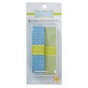 Babyville Fold Over Elastic - Blue with Dots and Solid Green