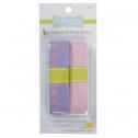 Babyville Fold Over Elastic - Lavender with Hearts and Solid Pink