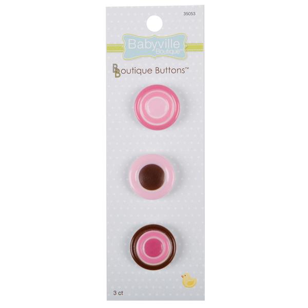 Babyville Buttons - Pink Dots