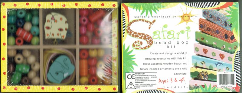 Bead Bazaar Hand Crafted Wood Box Bead Kit Small - Safari