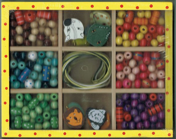 Bead Bazaar Hand Crafted Wood Box Bead Kit Medium - Love