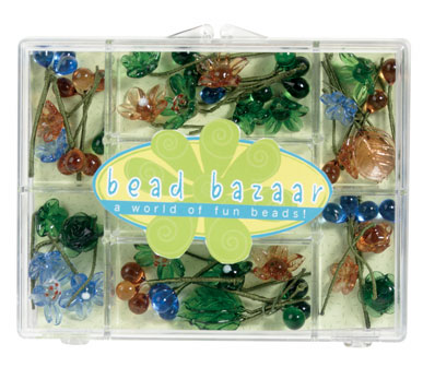Bead Bazaar Flower Power Glass Hair Wrap Kits - Earth Tones