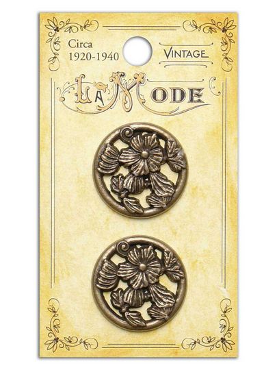 Blumenthal Vintage LaMode Buttons - Flower in a Ring