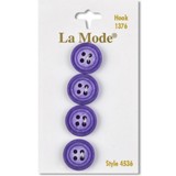 Blumenthal LaMode Buttons - Purple Buttons, 5/8" (16MM) - 4 per Card