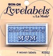 Lovelabels Iron on Labels - Label Made with Love By Mom 4 ct