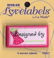 Lovelabels Iron on Labels - Label Designed By - Pink 4ct.