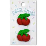 Blumenthal Sweet Treats Buttons - Cherries 1" 2 per card