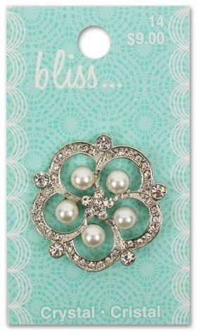 Blumenthal Bliss Buttons - Crystal Pearl 1 3/8"