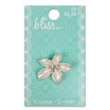 Blumenthal Bliss Buttons -Silver Flower with Crystal Center1 1/8 in (28mm)