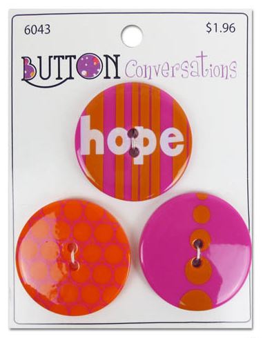 Blumenthal Conversations Buttons - Hope 1 3//8"