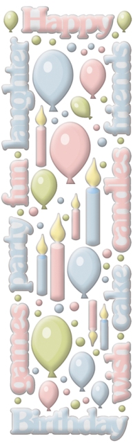 Cloud 9 Rain Dots Adhesive Accents - Birthday Words and Shapes