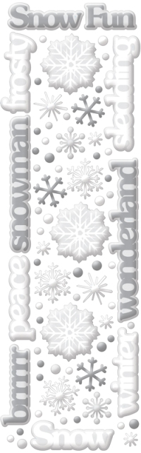Cloud 9 Rain Dots Adhesive Accents - Snow Fun Words and Shapes