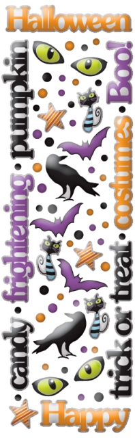 Cloud 9 Rain Dots Adhesive Accents - Halloween Words and Shapes