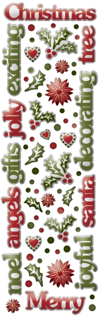 Cloud 9 Rain Dots Adhesive Accents - Christmas Words and Shapes