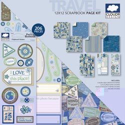 Cloud 9 Travel Scrapbook Page Kit