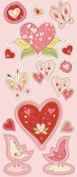 Cloud 9 Be Loved Chipboard Stickers - Hearts