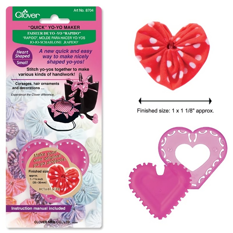Clover Quick Yo Yo Makers Heart 1 x 1.2 inches - Small