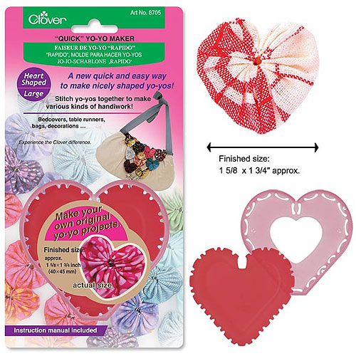 Clover Quick Yo Yo Makers Heart 1.6 x 1.8 inches - Large