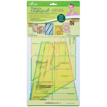 Clover Trace 'n Create Quilt Templates With Nancy Zieman - Grandmother's One-Patch Collection