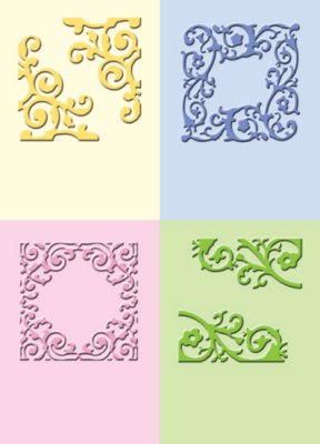 Cuttlebug Emboss 2x2.75 Formal Squares