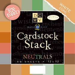 DCWV Match Makers Textured Neutrals Cardstock Stack 12"X12" 2 Each Of 29 Colors (58 Sheets/Pad)