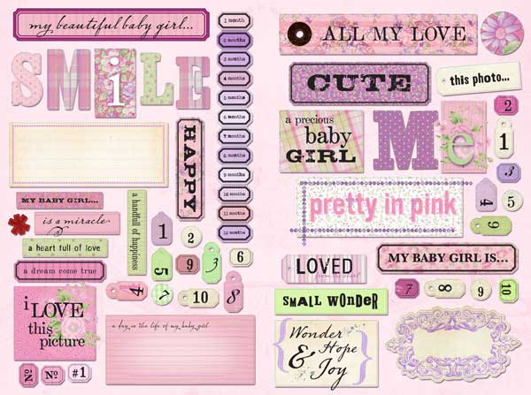 Daisy d's Cardstock Die Cuts - Baby Girl Smile