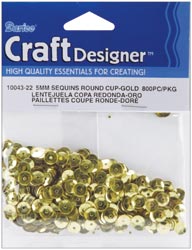 Darice Cup Sequins, 5mm Gold 800/pkg