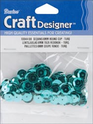 Darice Cup Sequins, 8mm Turquoise 200/pkg