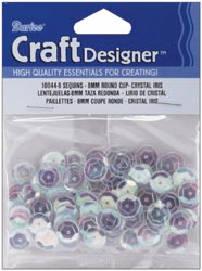 Darice Cup Sequins, 8mm Crystal 200/pkg