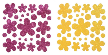 Darice Glitter Flower Stickers - 2 sheets